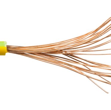 Exposed cables and wires.  Studio shot white isolated